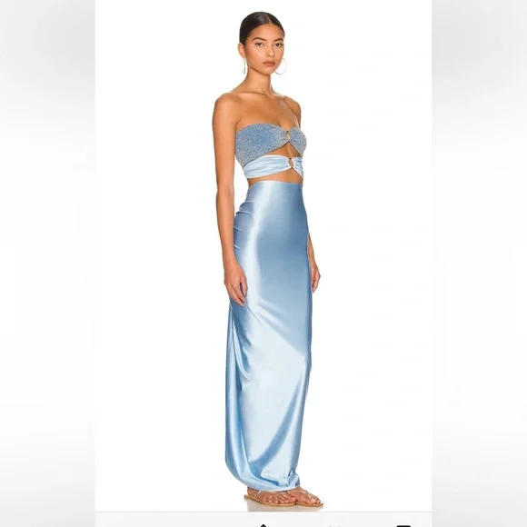 Isla Maxi Dress in Lagoon Multi Blue Size M - Picture 2 of 4